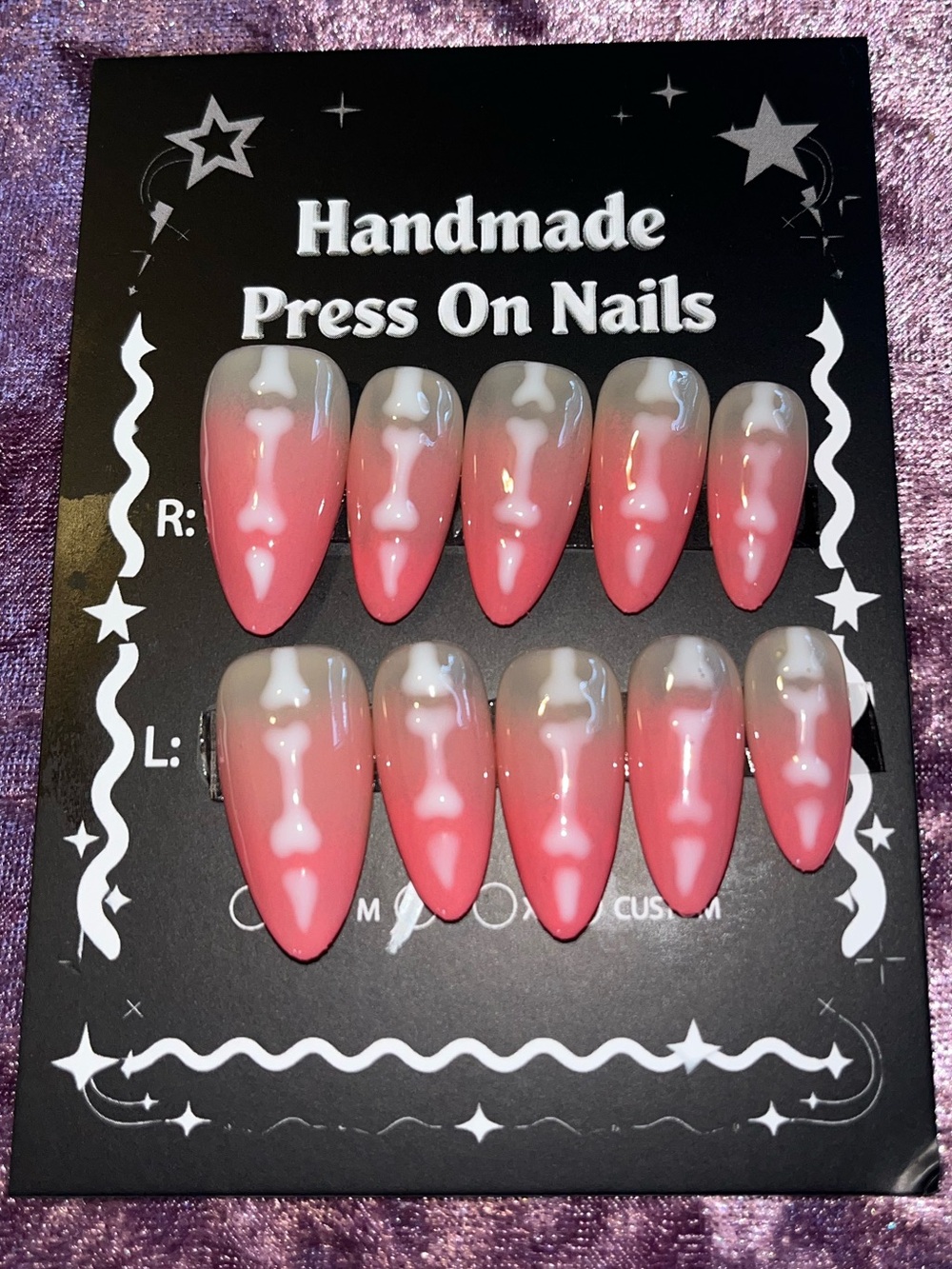 Handmade Pink Ombre Press-On Nails -